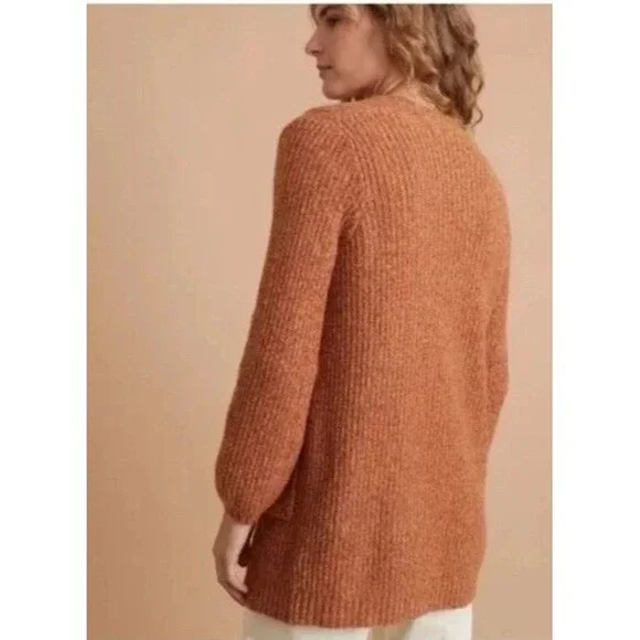 Marine Layer Ontario Cardigan Women’s Medium Rust Merino Wool Blend - Picture 2 of 8